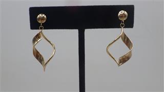 14K Yellow Gold Earrings 1.4g, Marked: 14K on stem
